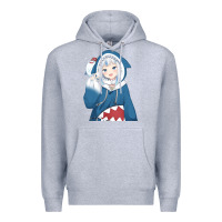 Heather Grey Smile Beautiful Gawr Gura Premium Hoodie - artisFamous