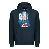 Navy Smile Beautiful Gawr Gura Premium Hoodie - artisFamous