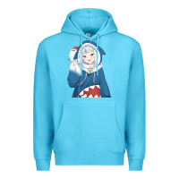 Ocean Blue Smile Beautiful Gawr Gura Premium Hoodie - artisFamous