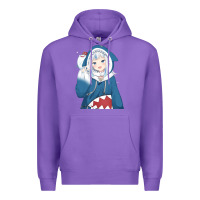 Purple Smile Beautiful Gawr Gura Premium Hoodie - artisFamous