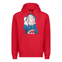 Red Smile Beautiful Gawr Gura Premium Hoodie - artisFamous