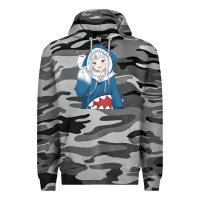 Slate Camo Smile Beautiful Gawr Gura Premium Hoodie - artisFamous