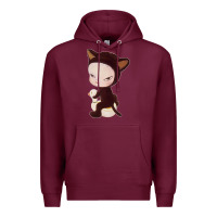 Burgundy Yoshitomo Nara Cute Cat Premium Hoodie - artisFamous