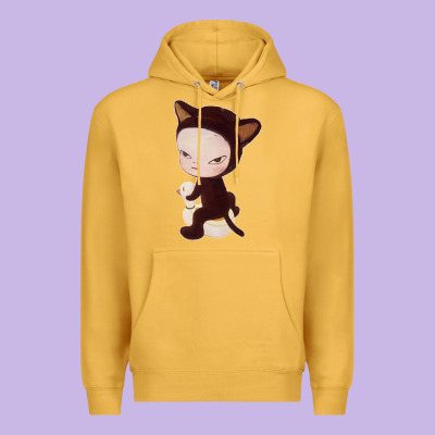 Yoshitomo Nara Cute Cat Premium Hoodie Designed By Artisfamous