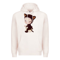 Pale Pink Yoshitomo Nara Cute Cat Premium Hoodie - artisFamous