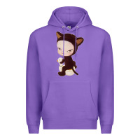 Purple Yoshitomo Nara Cute Cat Premium Hoodie - artisFamous
