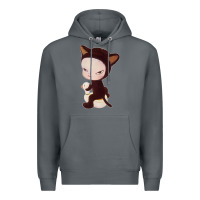 Rock Yoshitomo Nara Cute Cat Premium Hoodie - artisFamous