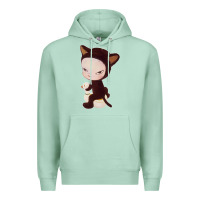 Seafoam Yoshitomo Nara Cute Cat Premium Hoodie - artisFamous