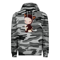 Slate Camo Yoshitomo Nara Cute Cat Premium Hoodie - artisFamous