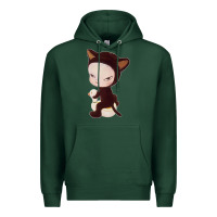 Sports Green Yoshitomo Nara Cute Cat Premium Hoodie - artisFamous