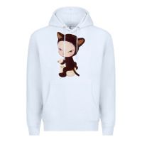 White Yoshitomo Nara Cute Cat Premium Hoodie - artisFamous