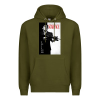 Army Green scarfaces Premium Hoodie - artisFamous