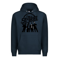 Navy Black Man Premium Hoodie - artisFamous