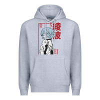 Heather Grey aesthetic evangelion Premium Hoodie - artisFamous