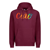 Burgundy ciao italian saying Premium Hoodie - artisFamous