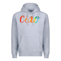 Heather Grey ciao italian saying Premium Hoodie - artisFamous