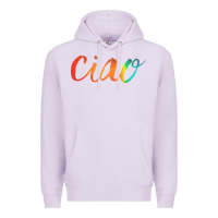 Lilac ciao italian saying Premium Hoodie - artisFamous