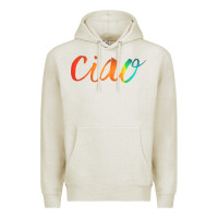 Oatmeal Heather ciao italian saying Premium Hoodie - artisFamous