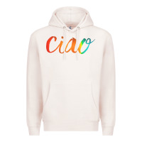 Pale Pink ciao italian saying Premium Hoodie - artisFamous