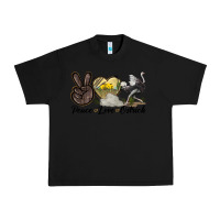Black peace love ostrich Urban Heavy Tee - LillyAllenDesigns