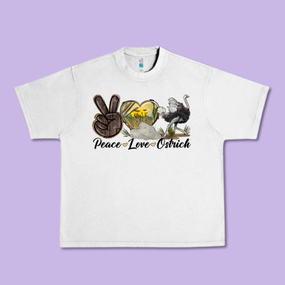 Peace Love Ostrich Urban Heavy Tee Designed By Lillyallendesigns