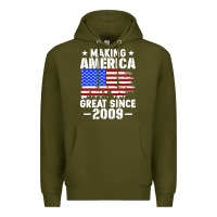 Army Green vintage making america great since 2009 Premium Hoodie - artisFamous