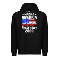 Black vintage making america great since 2009 Premium Hoodie - artisFamous