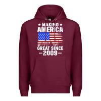 Burgundy vintage making america great since 2009 Premium Hoodie - artisFamous