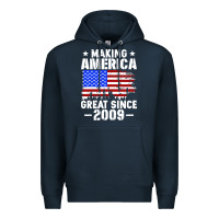 Navy vintage making america great since 2009 Premium Hoodie - artisFamous