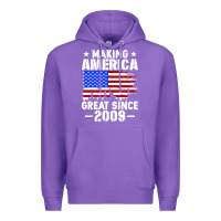 Purple vintage making america great since 2009 Premium Hoodie - artisFamous