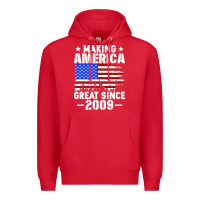 Red vintage making america great since 2009 Premium Hoodie - artisFamous