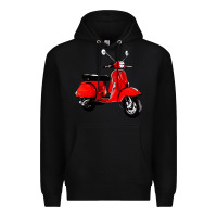 Black classic italian vespa scooter Premium Hoodie - artisFamous