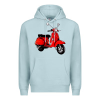 Blue Mist classic italian vespa scooter Premium Hoodie - artisFamous
