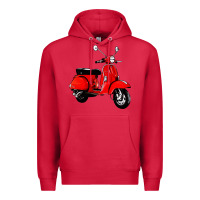 Cardinal classic italian vespa scooter Premium Hoodie - artisFamous