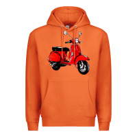 Carrot classic italian vespa scooter Premium Hoodie - artisFamous