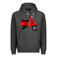 Charcoal Heather classic italian vespa scooter Premium Hoodie - artisFamous
