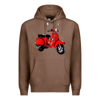 Chestnut classic italian vespa scooter Premium Hoodie - artisFamous
