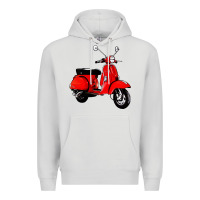 Dove Grey classic italian vespa scooter Premium Hoodie - artisFamous