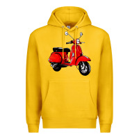 Lemon classic italian vespa scooter Premium Hoodie - artisFamous