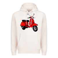 Pale Pink classic italian vespa scooter Premium Hoodie - artisFamous