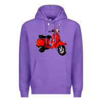 Purple classic italian vespa scooter Premium Hoodie - artisFamous