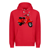 Red classic italian vespa scooter Premium Hoodie - artisFamous