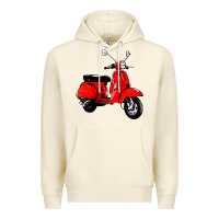 Sandshell classic italian vespa scooter Premium Hoodie - artisFamous