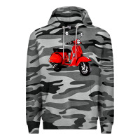 Slate Camo classic italian vespa scooter Premium Hoodie - artisFamous