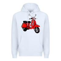 White classic italian vespa scooter Premium Hoodie - artisFamous