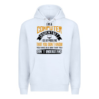 White computer scientist programmer Premium Hoodie - artisFamous