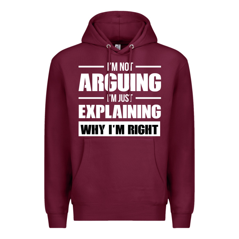 I'm Not Arguing I'm Just Explaining Why I'm Right Funny Premium Hoodie by artisFamous | Teevron