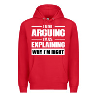 Red I'M NOT ARGUING I'M JUST EXPLAINING WHY I'M RIGHT FUNNY Premium Hoodie - artisFamous