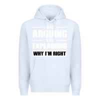 White I'M NOT ARGUING I'M JUST EXPLAINING WHY I'M RIGHT FUNNY Premium Hoodie - artisFamous