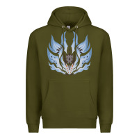 Army Green chaotic xeno'jiiva Premium Hoodie - artisFamous